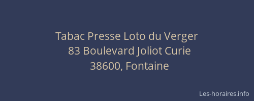 Tabac Presse Loto du Verger