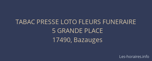 TABAC PRESSE LOTO FLEURS FUNERAIRE