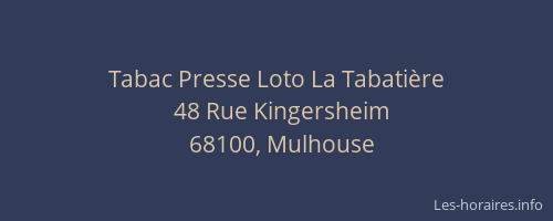 Tabac Presse Loto La Tabatière