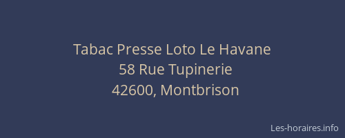 Tabac Presse Loto Le Havane