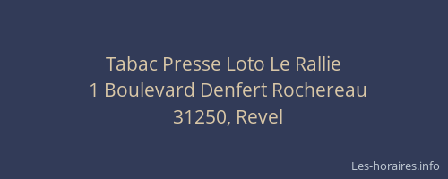 Tabac Presse Loto Le Rallie