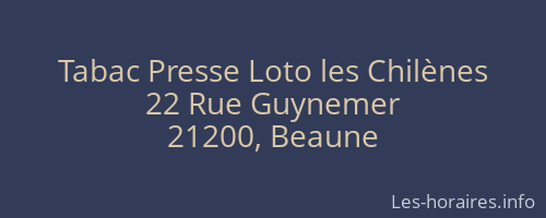 Tabac Presse Loto les Chilènes