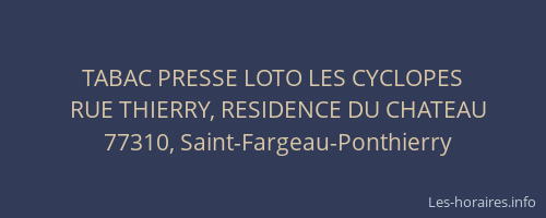 TABAC PRESSE LOTO LES CYCLOPES