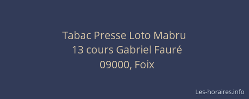 Tabac Presse Loto Mabru