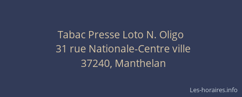 Tabac Presse Loto N. Oligo