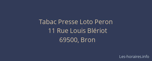 Tabac Presse Loto Peron