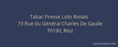 Tabac Presse Loto Riolais