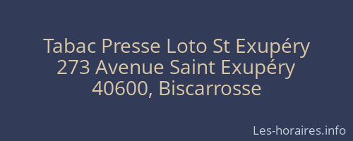 Tabac Presse Loto St Exupéry