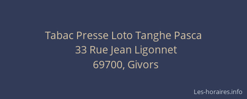 Tabac Presse Loto Tanghe Pasca