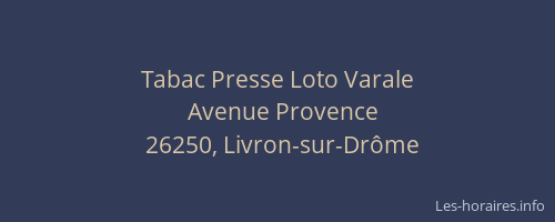 Tabac Presse Loto Varale
