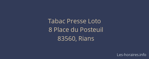 Tabac Presse Loto