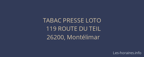 TABAC PRESSE LOTO