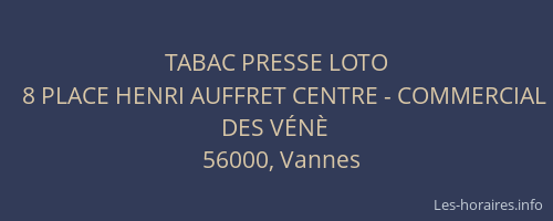 TABAC PRESSE LOTO