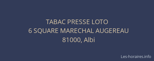 TABAC PRESSE LOTO