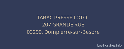 TABAC PRESSE LOTO