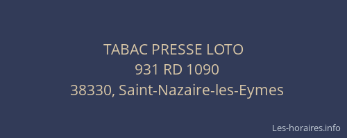 TABAC PRESSE LOTO