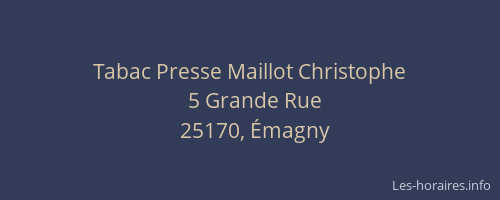 Tabac Presse Maillot Christophe