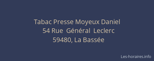 Tabac Presse Moyeux Daniel
