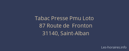 Tabac Presse Pmu Loto