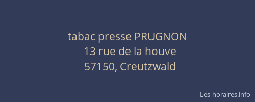 tabac presse PRUGNON