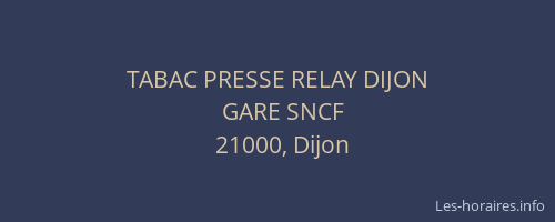 TABAC PRESSE RELAY DIJON