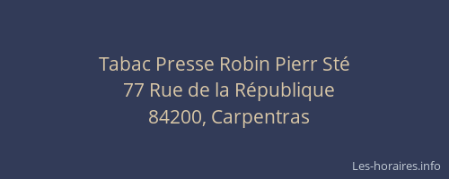 Tabac Presse Robin Pierr St&eacute;