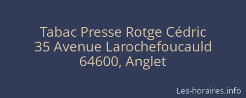 Tabac Presse Rotge Cédric