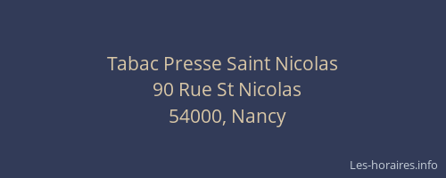 Tabac Presse Saint Nicolas