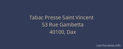 Tabac Presse Saint Vincent