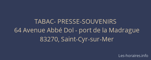 TABAC- PRESSE-SOUVENIRS