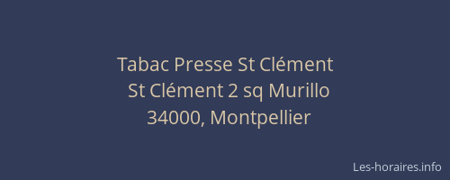 Tabac Presse St Clément