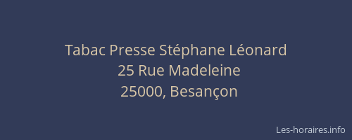 Tabac Presse Stéphane Léonard