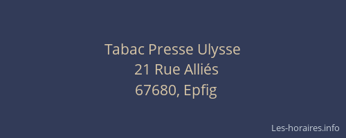 Tabac Presse Ulysse