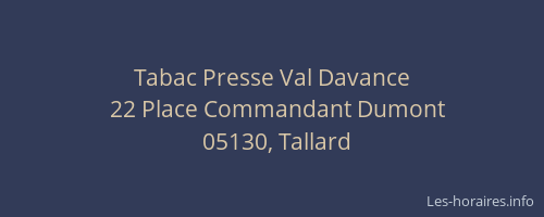 Tabac Presse Val Davance