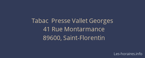 Tabac  Presse Vallet Georges