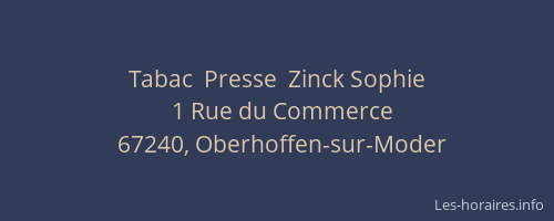 Tabac  Presse  Zinck Sophie