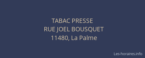 TABAC PRESSE