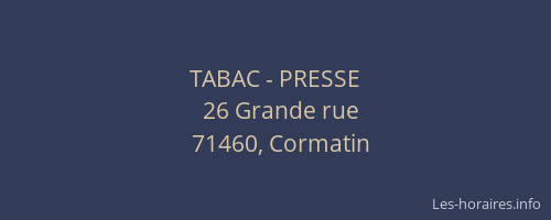 TABAC - PRESSE
