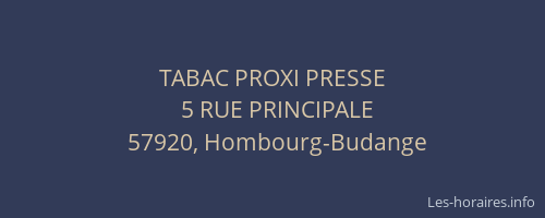TABAC PROXI PRESSE