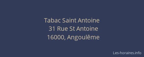 Tabac Saint Antoine