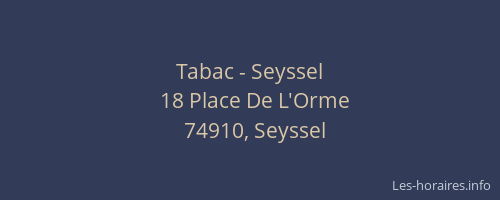 Tabac - Seyssel