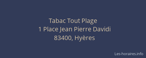 Tabac Tout Plage