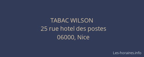 TABAC WILSON