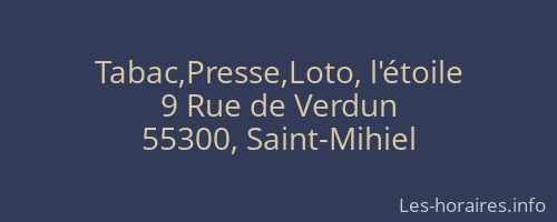 Tabac,Presse,Loto, l'étoile