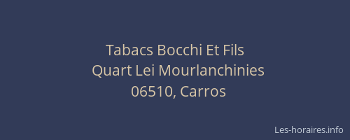 Tabacs Bocchi Et Fils