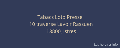 Tabacs Loto Presse