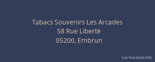 Tabacs Souvenirs Les Arcades