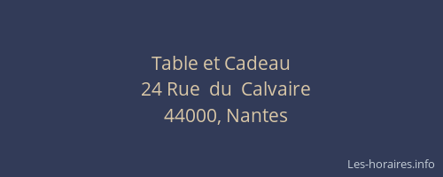 Table et Cadeau