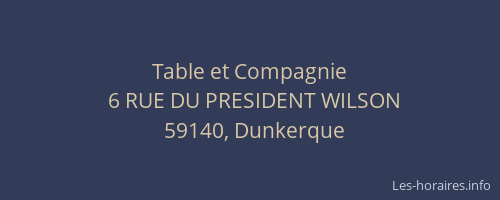 Table et Compagnie