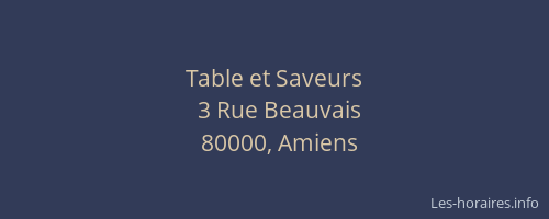 Table et Saveurs